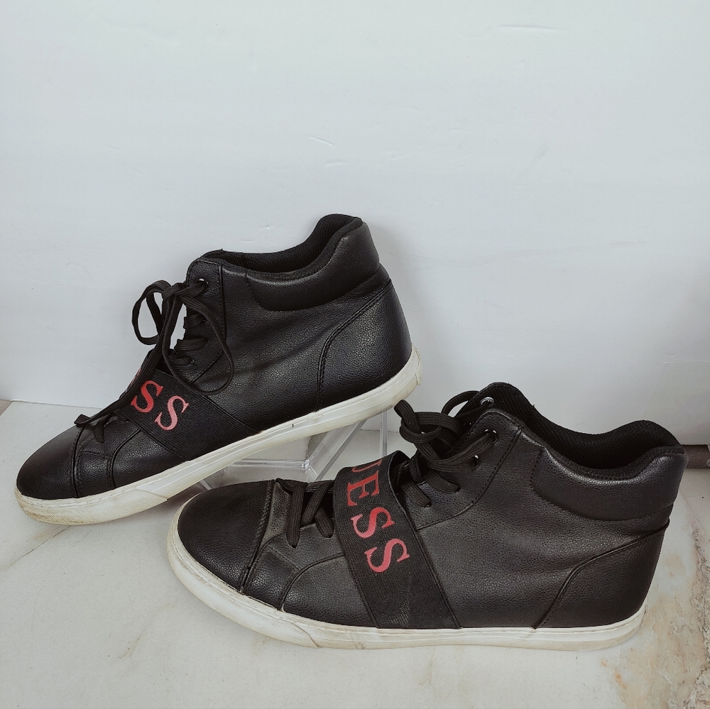 Guess Men's Mueller Black High Top Sneakers Tennis Shoes, Sz 13